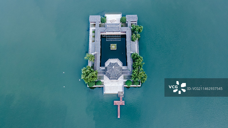 航拍苏州石湖景区天镜阁图片素材