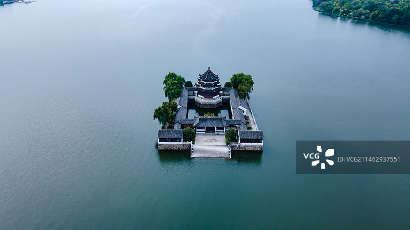 航拍苏州石湖景区天镜阁图片素材