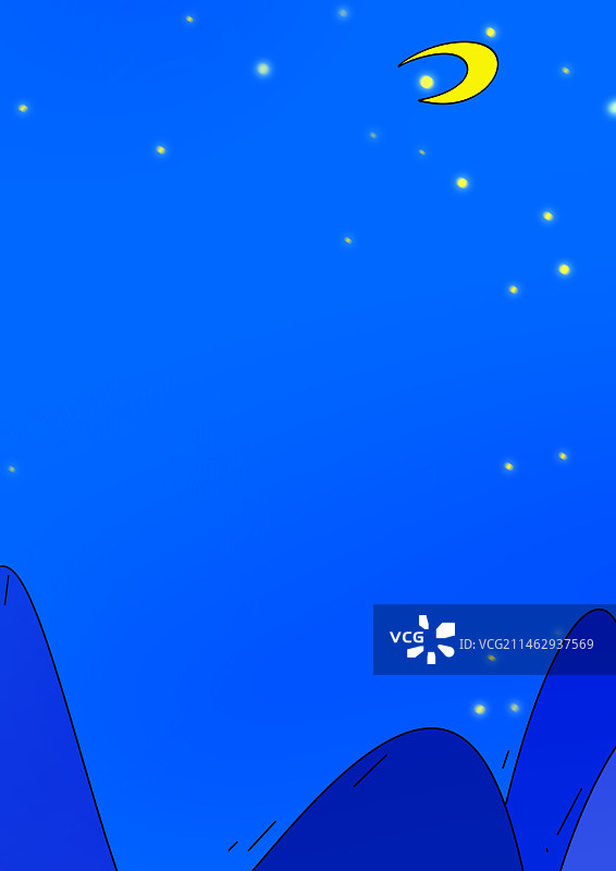 夜晚创意设计想象力简笔风景插画背景图片素材