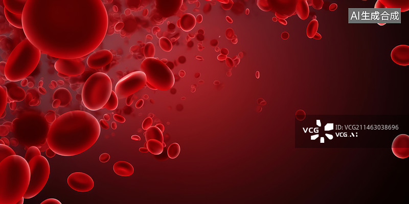 【AI数字艺术】红色血小板血液医学概念背景图图片素材