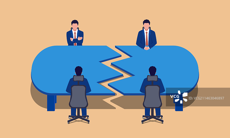 商人谈判破裂图片素材
