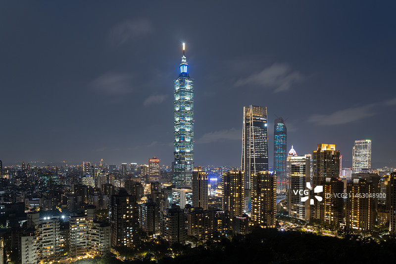 台北101夜景图片素材