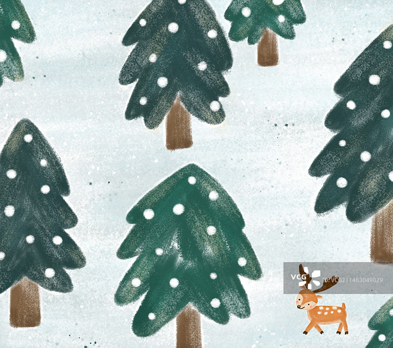 冬天森林鹿图片素材