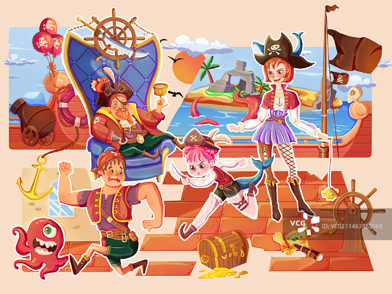 退休的海盗生活图片素材