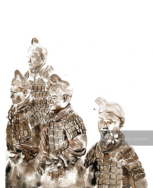 西安兵马俑群俑图片素材