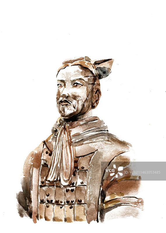 西安兵马俑上身部分图片素材