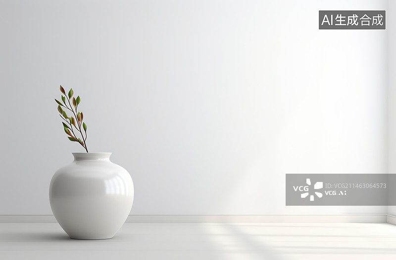 【AI数字艺术】白色背景下花瓶里的花朵特写镜头图片素材