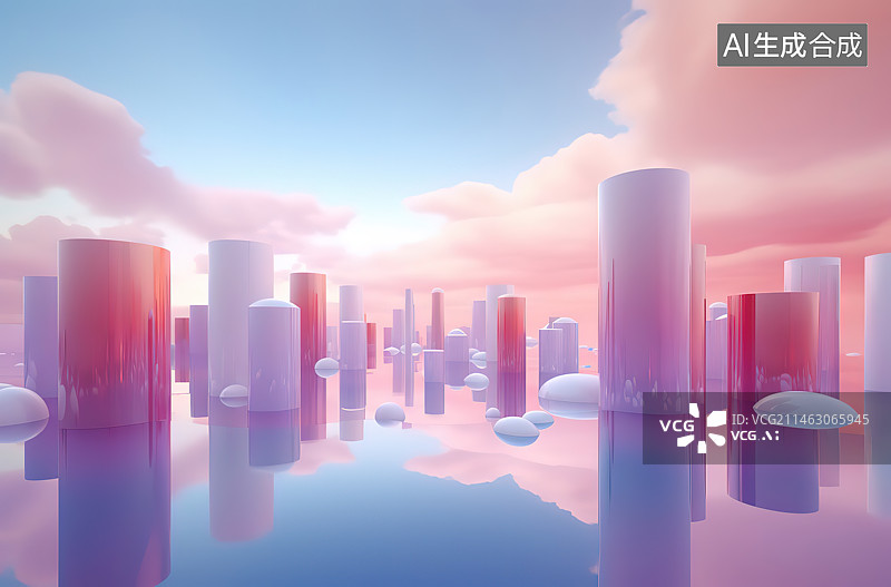 【AI数字艺术】城市天际线与金融区的图片素材
