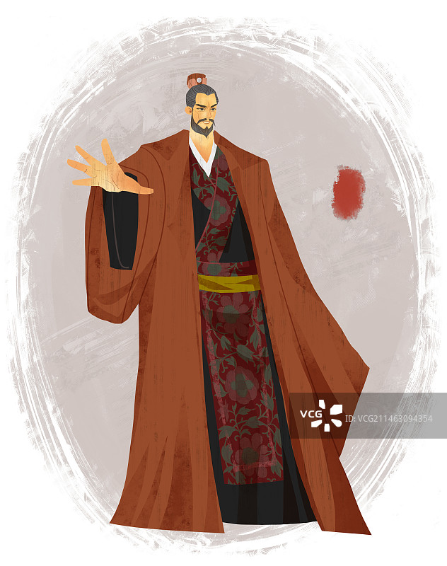 历史名人孙权插画图片素材