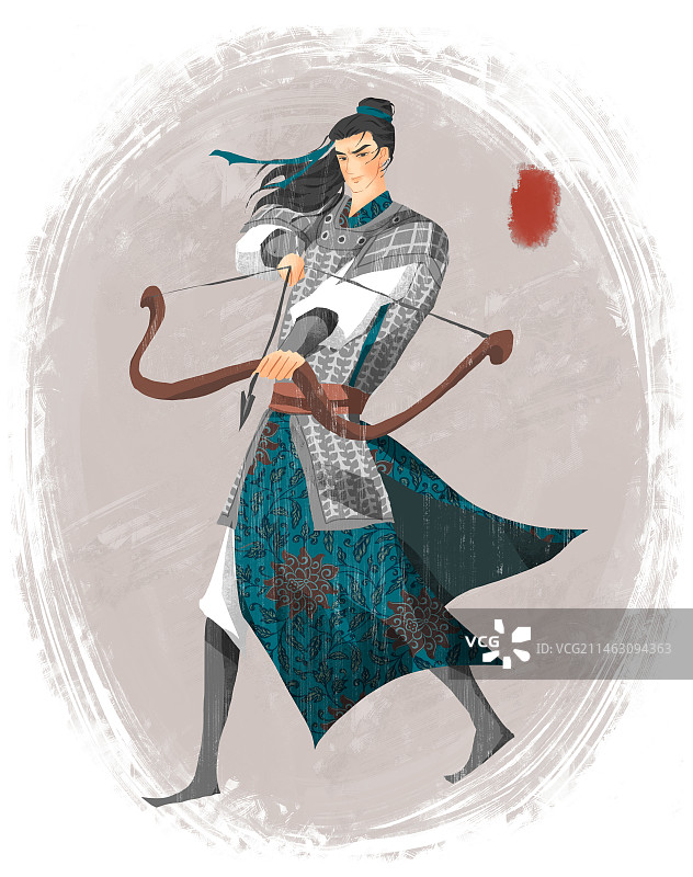 历史名人霍去病插画图片素材