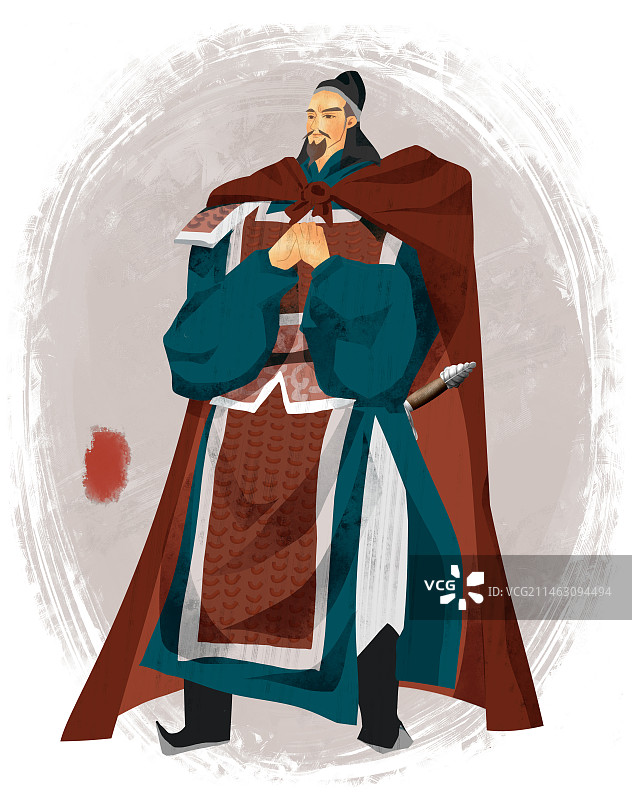 历史名人黄巢插画图片素材