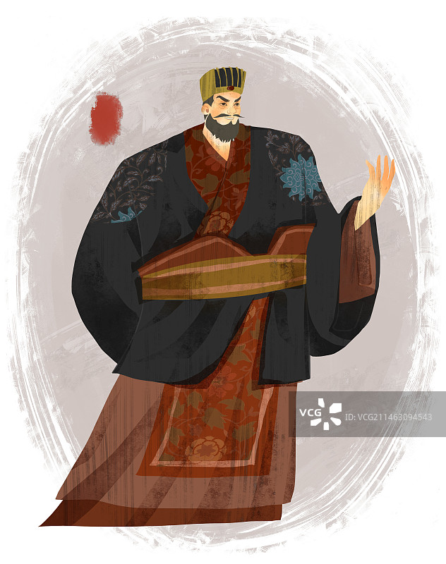 历史名人董卓插画图片素材