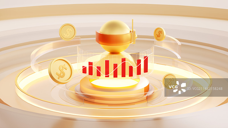 3D金融支付储蓄罐金融行业场景图片素材