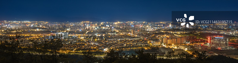 义乌城市夜景全景图片素材