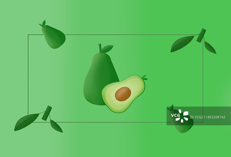 牛油果食品包装设计插画图片素材