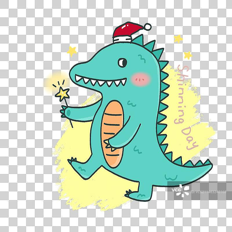 可爱的小恐龙 闪亮的日子图片素材