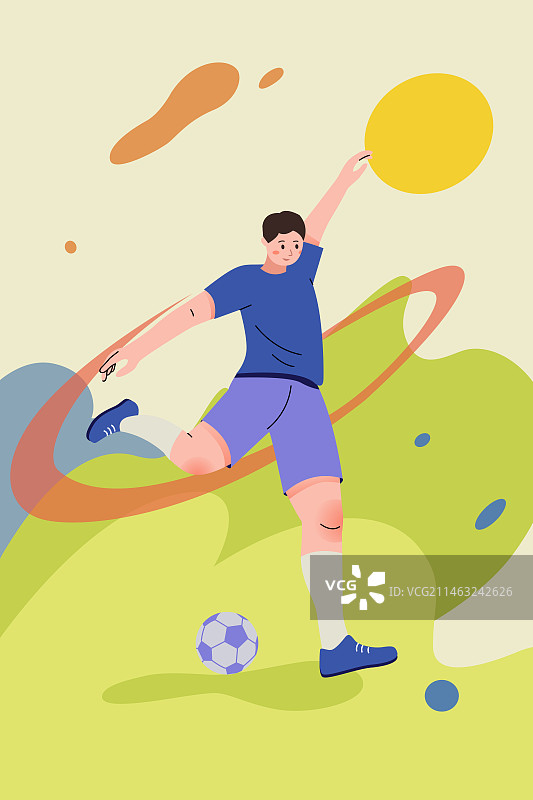 扁平足球运动比赛画面图片素材