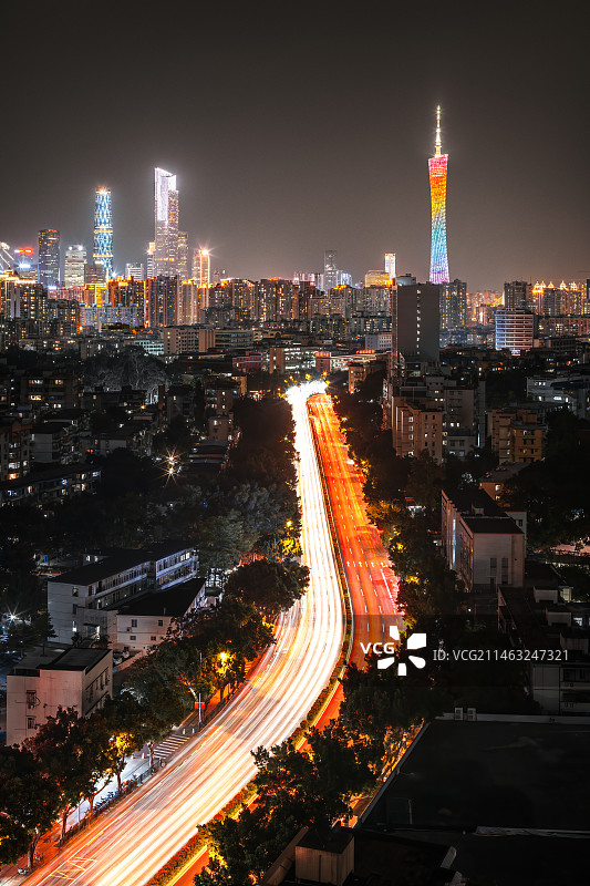 广州夜景车流图片素材