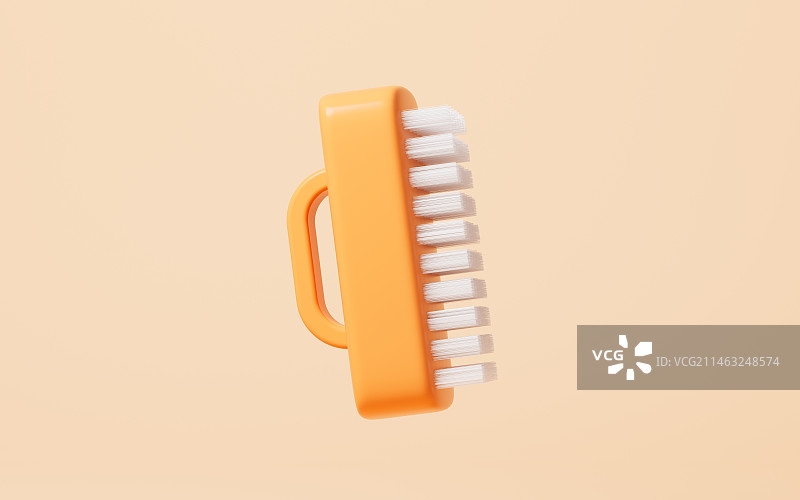 卡通板刷做家务3D渲染图片素材