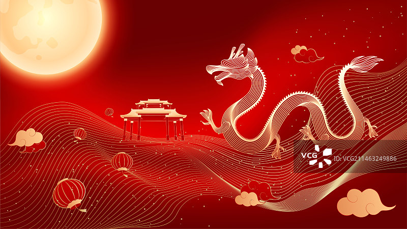 龙年插画图片素材