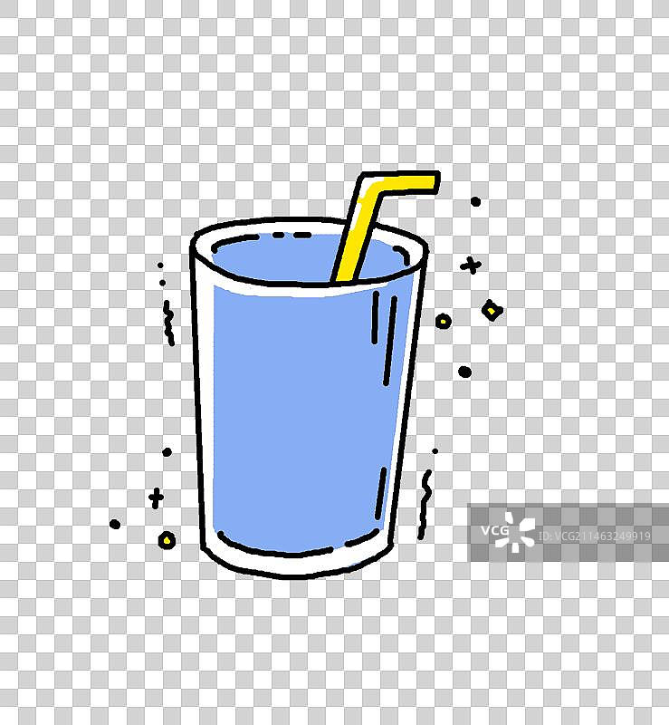 一杯水 卡通 手绘 插画图片素材