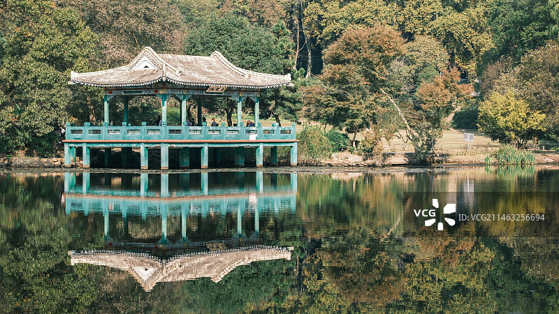紫金山钟山流徽榭水榭秋天图片素材