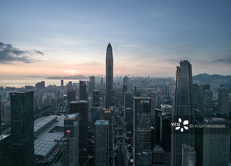 深圳福田CBD航拍图片素材