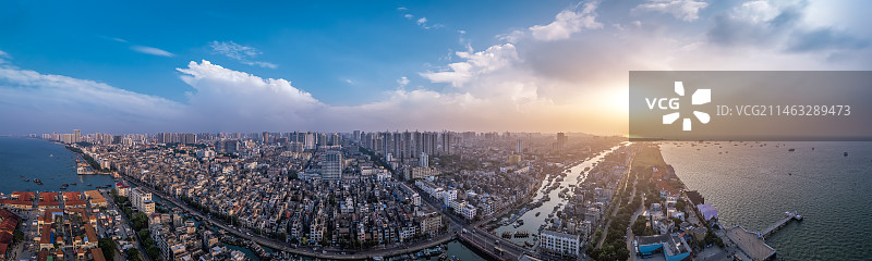 航拍广西北海城市风光图片素材