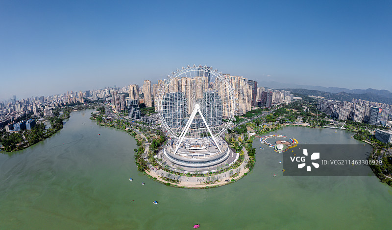 福州晋安湖公园摩天轮全景图片素材