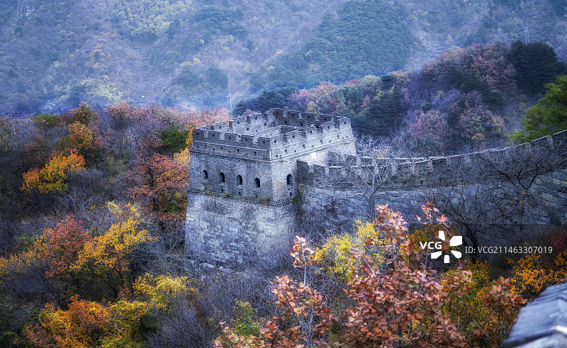 北京慕田峪长城秋景图片素材