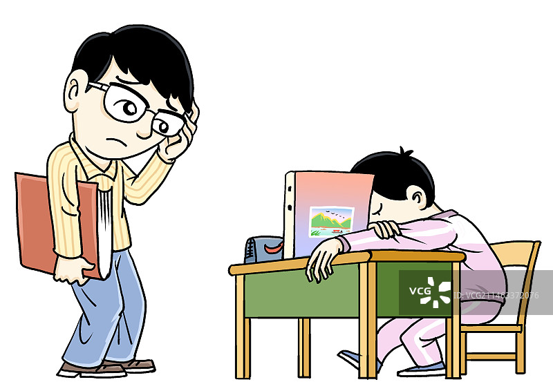 学生上课睡觉不主动学习图片素材