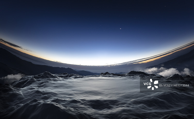 黎明时的天空山脉和岩石背景图片素材