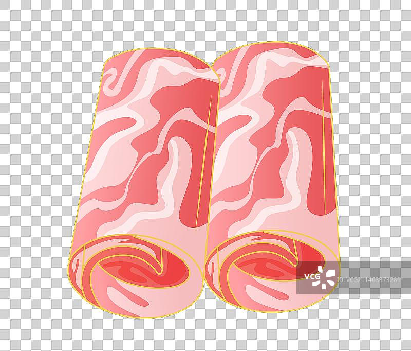 羊肉卷 牛肉卷 矢量插画图片素材