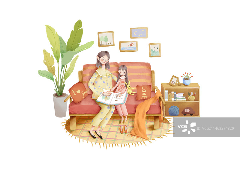 亲子阅读图片素材