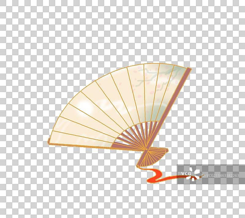 古风传统文化水墨折扇手绘插画 免抠元素图片素材
