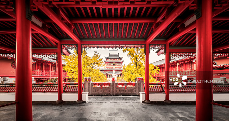 毗卢寺秋色图片素材