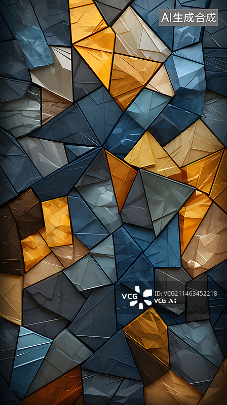 【AI数字艺术】几何多边形块状纹理背景图片素材