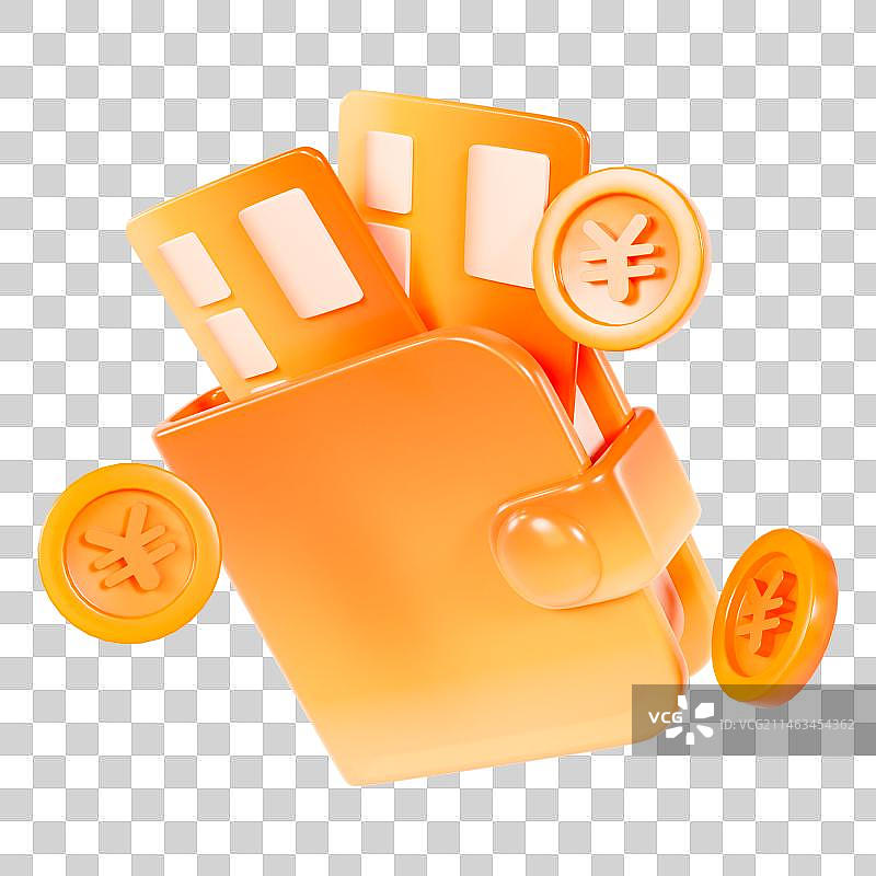 C4D立体金色渐变钱包银行卡金币理财金融元素图片素材