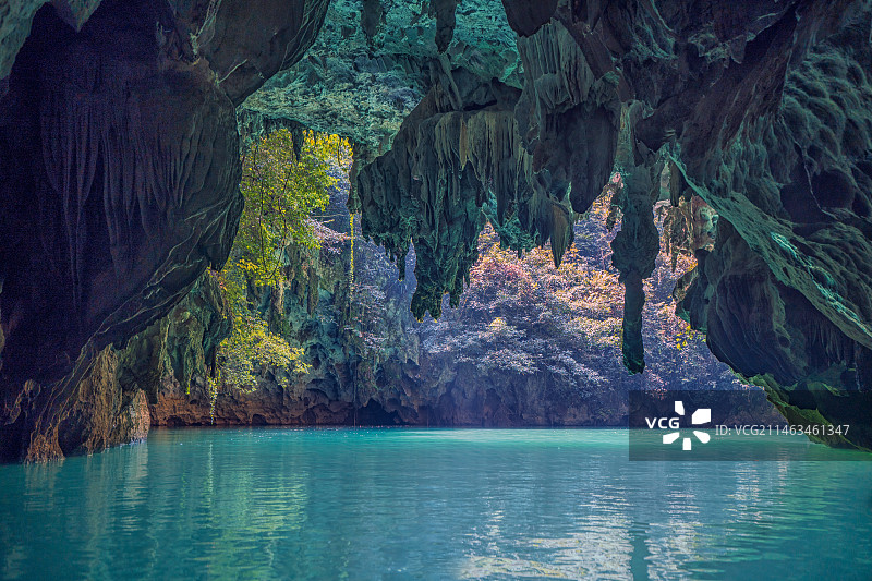 广西河池市凤山县三门海图片素材