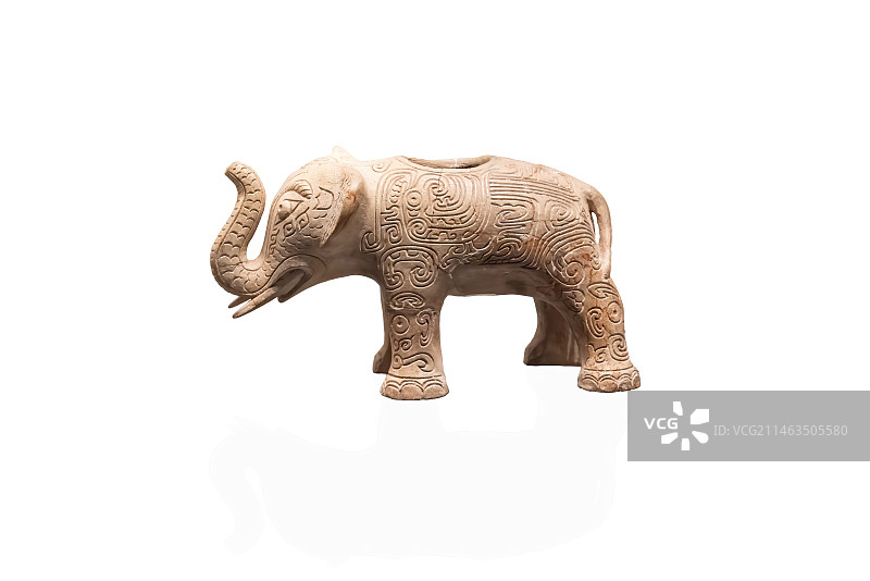 新乡市凤泉，商代后期，白陶，酒尊，象图片素材