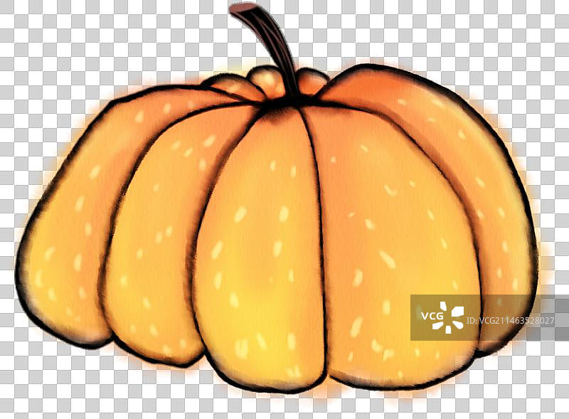 儿童卡通水墨画南瓜蔬菜元素图片素材