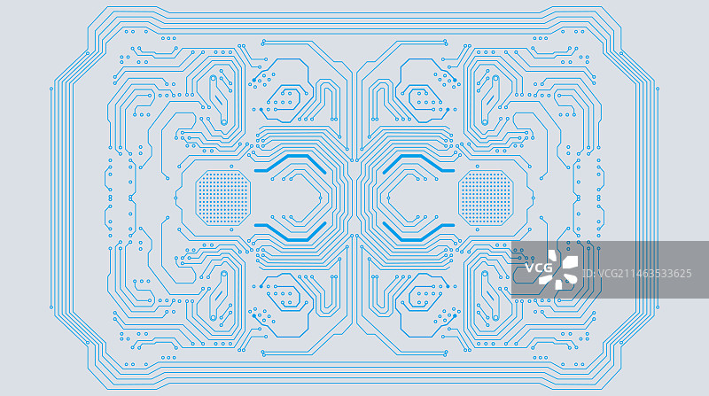 蓝色电路板通信科技概念矢量图图片素材