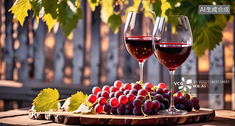 【AI数字艺术】庄园红酒图片素材