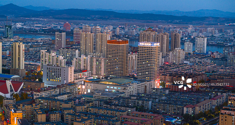 丹东中朝边境禁飞区航拍图片素材