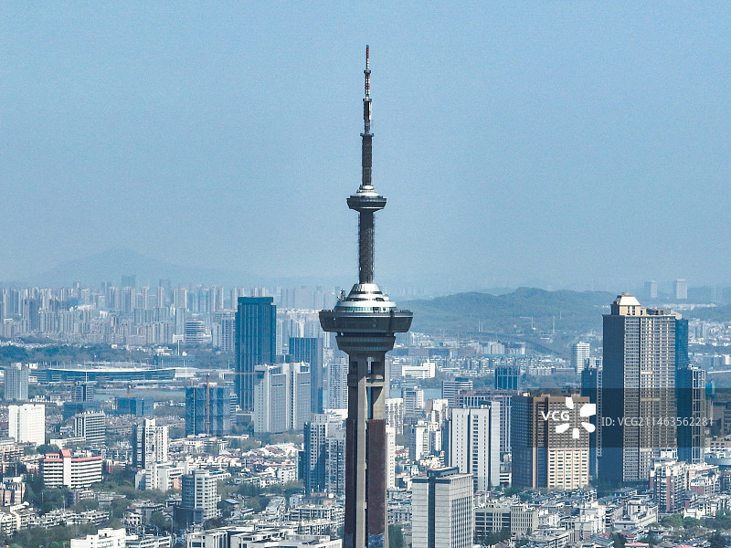 航拍南京江苏电视塔特写图片素材