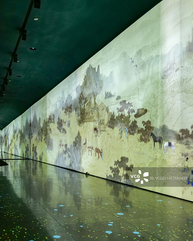 中国山东济宁曲阜孔子博物馆大型屏幕图片素材