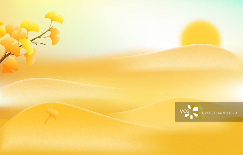 秋天立秋封面背景模板图片素材