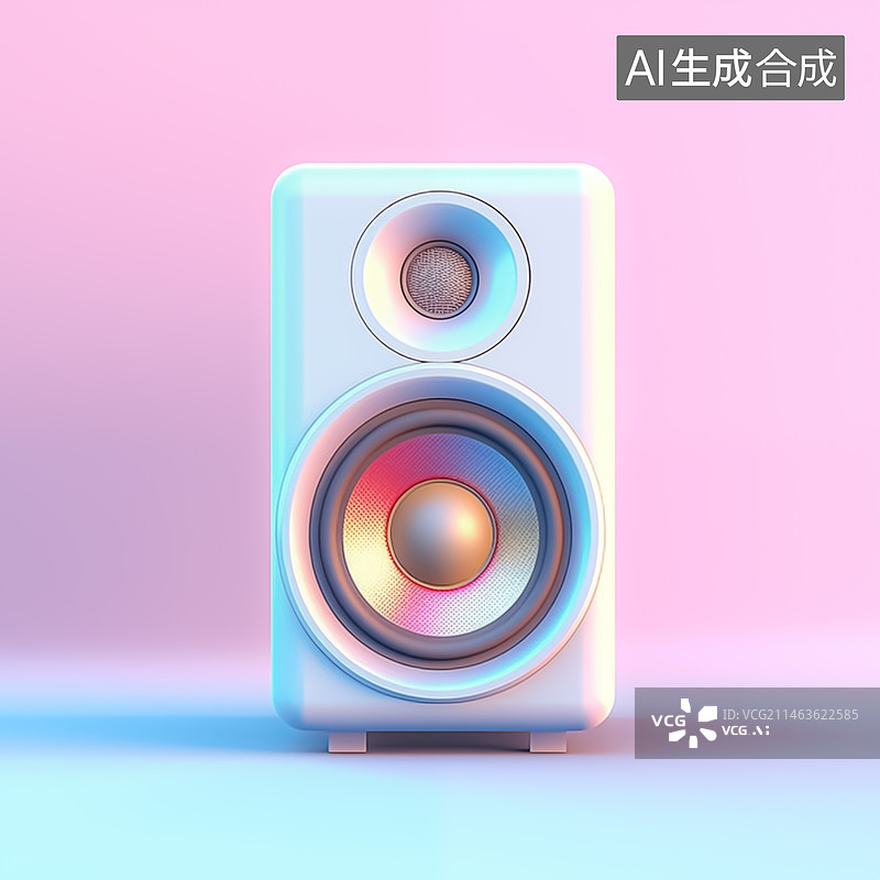 【AI数字艺术】3D渲染音箱扬声器图片素材