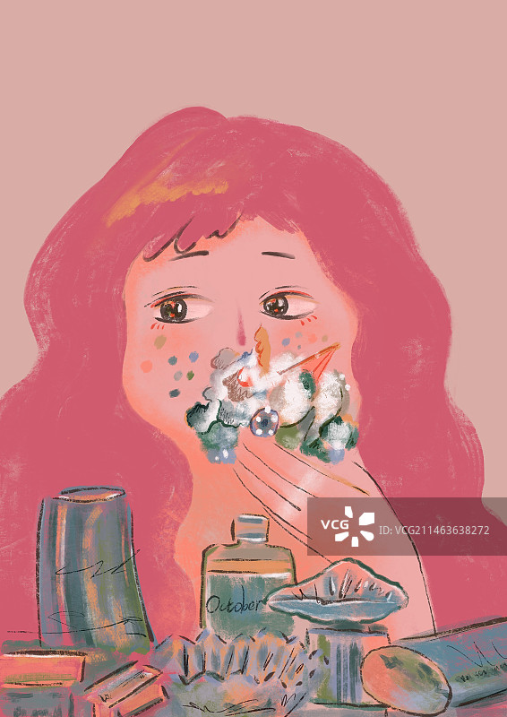 可爱少女甜点蛋糕氛围海报图片素材