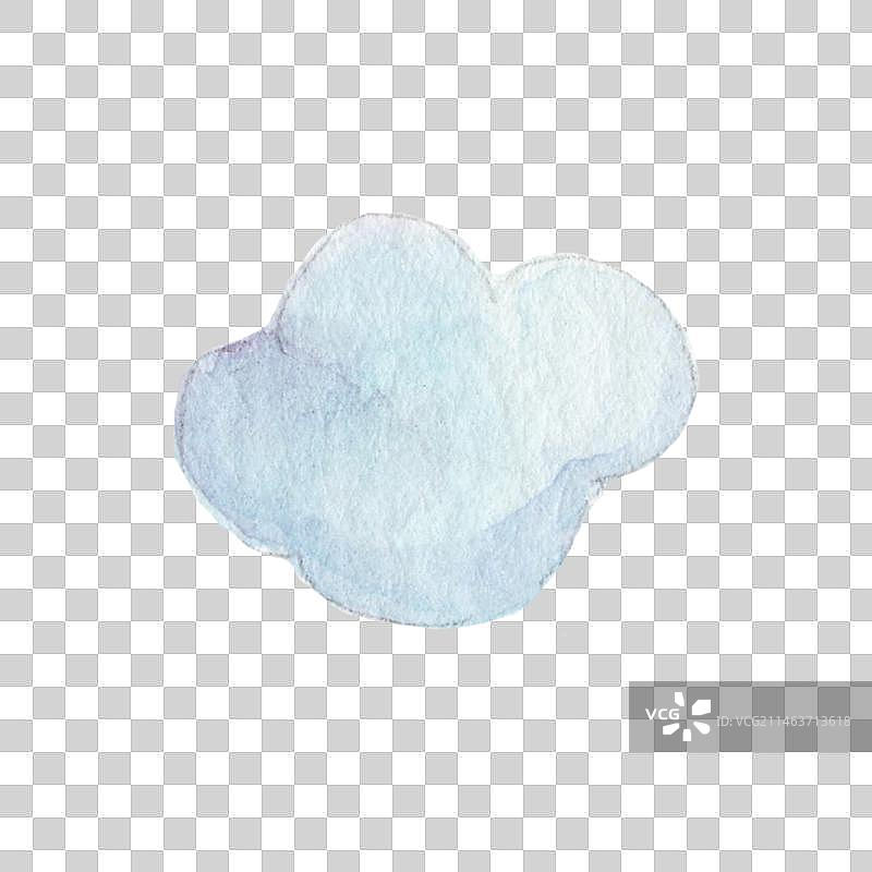 手绘卡通晴天天气白天白云水滴过冷水滴冰晶或混合组成特写镜头图片素材